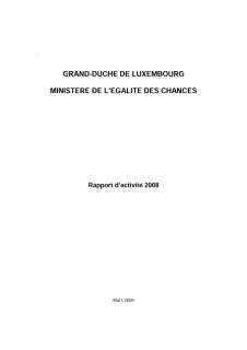 Rapport d'activité 2008 du ministère de l'Égalité des chances