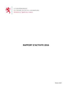 SOMMAIRE, Rapport d'activité 2016 du ministère de l'Égalité des chances
