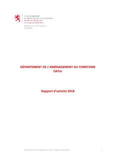 Rapport d'activité 2018 du Département de l’aménagement du territoire