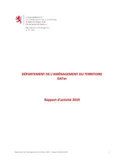 Rapport d'activité 2019 du Département de l’aménagement du territoire