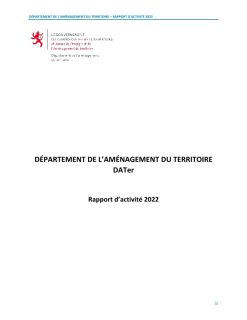 Rapport d’activité 2022 du Département de l’aménagement du territoire
