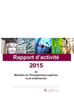 Rapport d'activité 2015 du ministère de l'Enseignement supérieur et de la Recherche