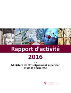 Rapport d'activité 2016 du ministère de l'Enseignement supérieur et de la Recherche