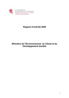 Rapport d'activité 2020 du ministère de l’Environnement, du Climat et du Développement durable