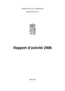 Rapport d'activité 2006 du ministère d'État
