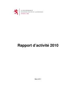Rapport d'activité 2010 du ministère d'État