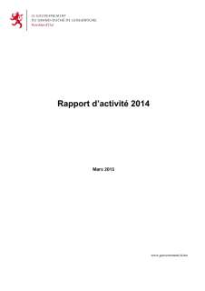Rapport d'activité 2014 du ministère d'État