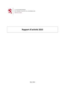 Rapport d'activité 2015 du ministère d'État