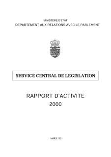 Rapport d'activité 2000 du Service central de législation