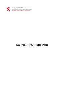 Microsoft Word - RapportActivitesV7.doc, Rapport d'activité 2008 du ministère de la Famille et de l'Intégration