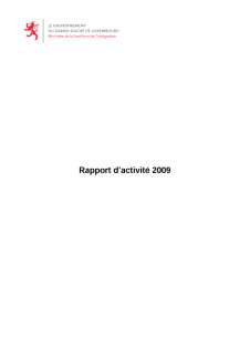 Rapport d'activité 2009 du ministère de la Famille et de l'Intégration