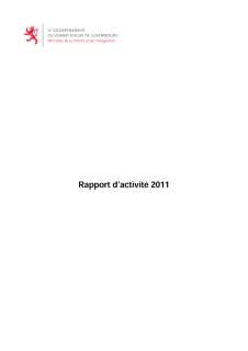 Rapport d'activité 2011 du ministère de la Famille et de l'Intégration