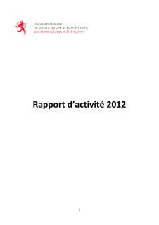 Rapport d'activité 2012 du ministère de la Famille et de l'Intégration