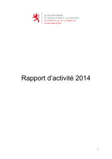 Rapport d'activité 2014 du ministère de la Famille, de l'Intégration et à la Grande Région