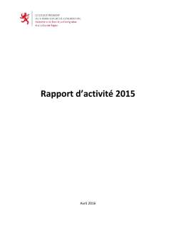 Rapport d'activité 2015 du ministère de la Famille, de l'Intégration et à la Grande Région