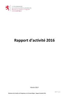 apport d’activité 2015, Rapport d'activité 2016 du ministère de la Famille, de l'Intégration et à la Grande Région