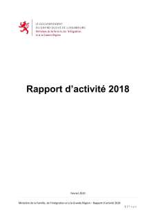 Rapport d'activité 2018 du ministère de la Famille, de l'Intégration et à la Grande Région