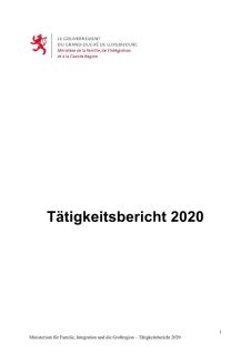 Tätigkeitsbericht 2019 vom Ministerium für Familie, Integration und die Großregion