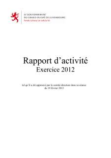 INTRODUCTION, Rapport d'activité 2012 du Fonds national de solidarité