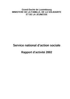 Rapport d'activité 2002 du Service national d'action sociale (SNAS)