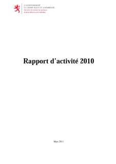 Rapport d'activité 2010 du ministère de la Fonction publique et de la Réforme administrative
