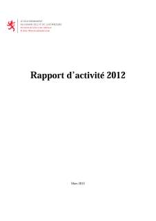 Rapport d'activité 2012 du ministère de la Fonction publique et de la Réforme administrative