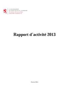 Rapport d'activité 2013 du ministère de la Fonction publique et de la Réforme administrative