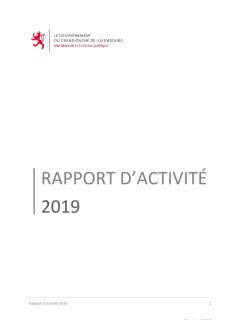 Rapport d'activité 2019 du ministère de la Fonction publique