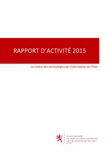 Rapport d'activité 2015 du Centre des technologies de l'information de l'État (CTIE)