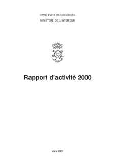 Rapport d'activité 2000 du ministère de l'Intérieur
