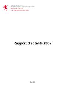 Rapport d'activité 2007 du ministère de l'Intérieur et de l'Aménagement du territoire