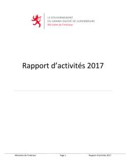 Rapport d’activité 2017 du ministère de l’Intérieur