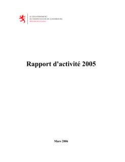 Rapport d'activité 2005 du ministère de la Justice