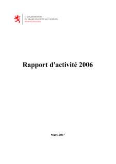Rapport d'activité 2006 du ministère de la Justice