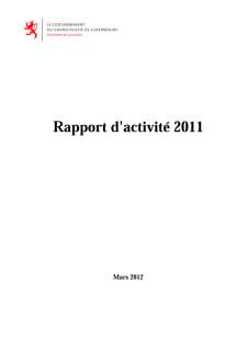 Rapport d'activité 2011 du ministère de la Justice