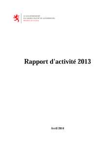 GRAND-DUCHE DE LUXEMBOURG, Rapport d'activité 2013 du ministère de la Justice