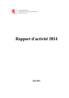 Rapport d'activité 2014 du ministère de la Justice