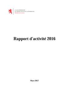 Rapport d'activité 2016 du ministère de la Justice