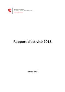 Rapport d'activité 2018 du ministère de la Justice