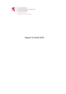 Rapport d'activité 2020 du Département des travaux publics