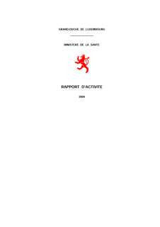 Rapport d'activité 2009 du ministère de la Santé