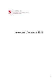 Rapport d'activité 2015 du ministère de la Santé