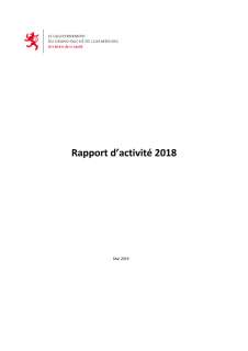 Rapport d'activité 2018 du ministère de la Santé