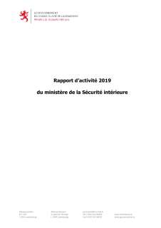 Rapport d'activité 2019 du ministère de la Sécurité intérieure