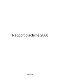 Rapports d'activité 2008 du ministère de la Sécurité sociale