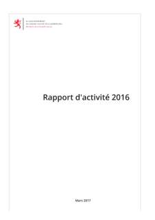 Rapport d'activité 2016 du ministère de la Sécurité sociale