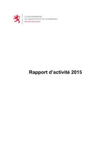 Rapport d'activité 2015 du ministère des Sports