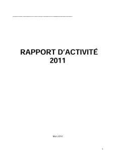 Rapport d'activité 2011 du ministère du Travail et de l'Emploi