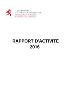 Rapport d'activité 2016 du ministère du Travail, de l'Emploi et de l'Économie sociale et solidaire
