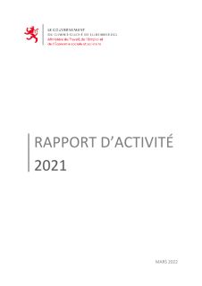 Rapport d'activité 2021 du ministère du Travail, de l'Emploi et de l'Économie sociale et solidaire